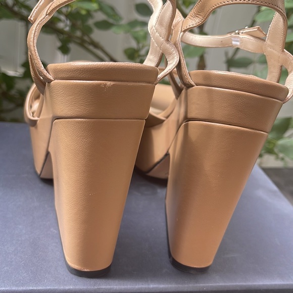 Theory - Platform Wedge Sandal in Leather - Dark Nude Size: 10 - Picture 13 of 16